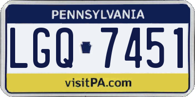 PA license plate LGQ7451