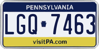 PA license plate LGQ7463