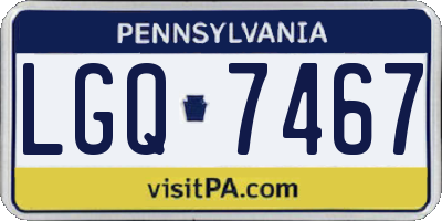 PA license plate LGQ7467