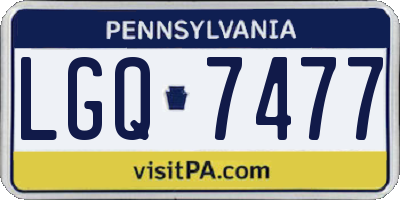 PA license plate LGQ7477