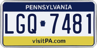 PA license plate LGQ7481