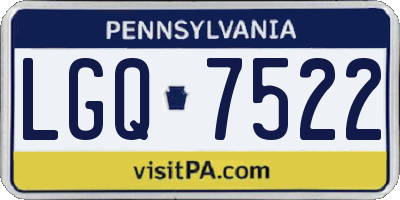PA license plate LGQ7522