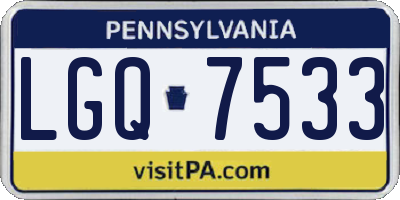 PA license plate LGQ7533