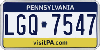 PA license plate LGQ7547