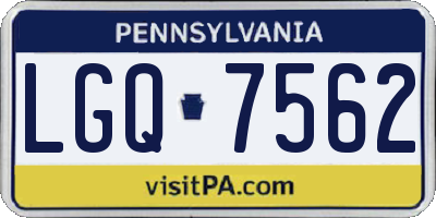 PA license plate LGQ7562