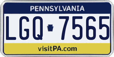 PA license plate LGQ7565