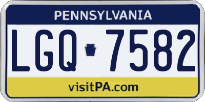 PA license plate LGQ7582
