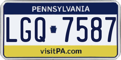 PA license plate LGQ7587