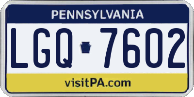 PA license plate LGQ7602