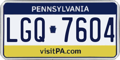 PA license plate LGQ7604