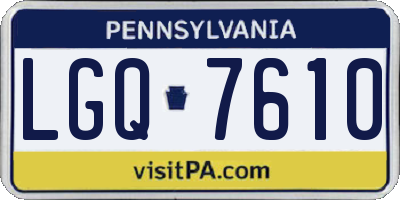 PA license plate LGQ7610