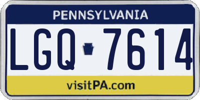 PA license plate LGQ7614