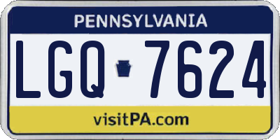 PA license plate LGQ7624