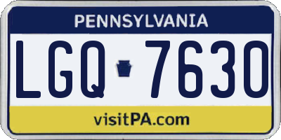 PA license plate LGQ7630