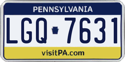 PA license plate LGQ7631