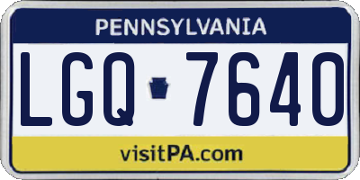 PA license plate LGQ7640