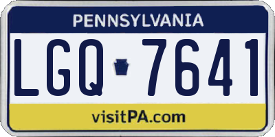 PA license plate LGQ7641