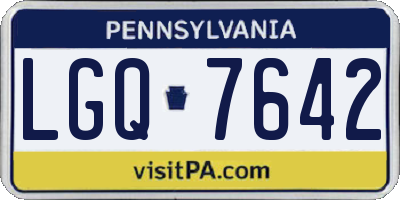 PA license plate LGQ7642