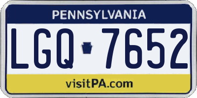 PA license plate LGQ7652