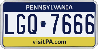 PA license plate LGQ7666