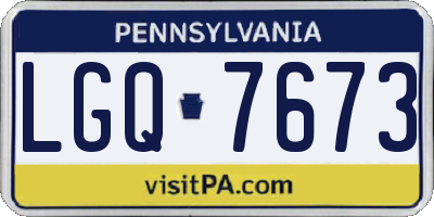 PA license plate LGQ7673