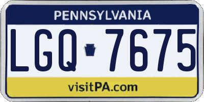 PA license plate LGQ7675