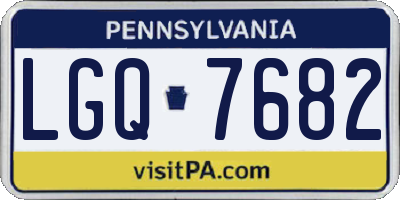 PA license plate LGQ7682