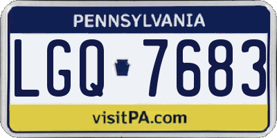 PA license plate LGQ7683