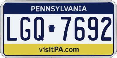 PA license plate LGQ7692