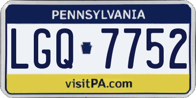 PA license plate LGQ7752