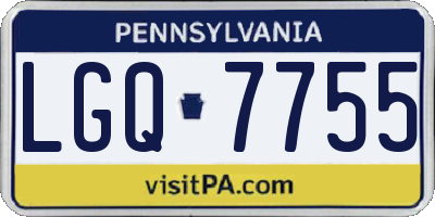 PA license plate LGQ7755
