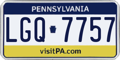 PA license plate LGQ7757