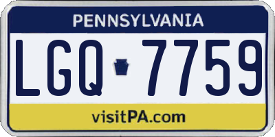 PA license plate LGQ7759