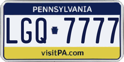 PA license plate LGQ7777