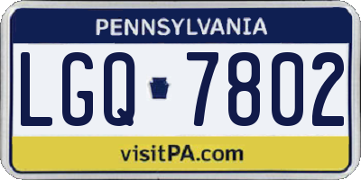 PA license plate LGQ7802
