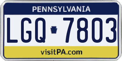 PA license plate LGQ7803