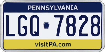 PA license plate LGQ7828