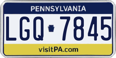 PA license plate LGQ7845