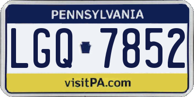 PA license plate LGQ7852