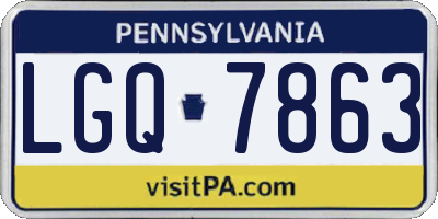 PA license plate LGQ7863