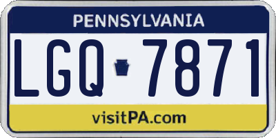 PA license plate LGQ7871