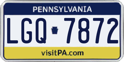 PA license plate LGQ7872