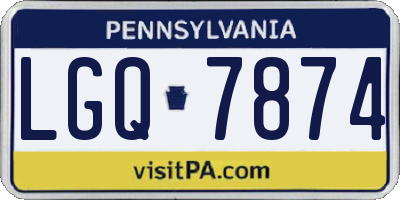 PA license plate LGQ7874