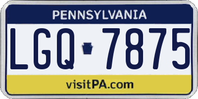 PA license plate LGQ7875