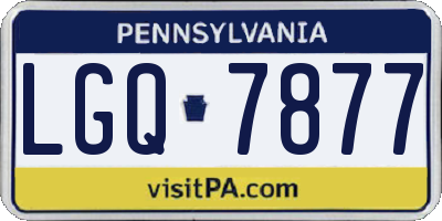 PA license plate LGQ7877