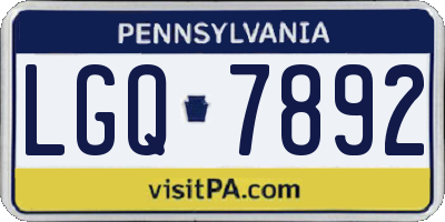 PA license plate LGQ7892