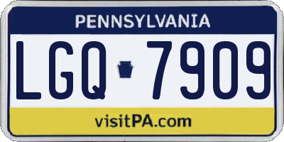 PA license plate LGQ7909