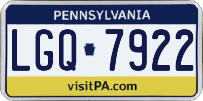 PA license plate LGQ7922