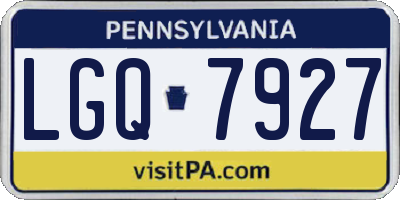 PA license plate LGQ7927