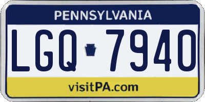 PA license plate LGQ7940